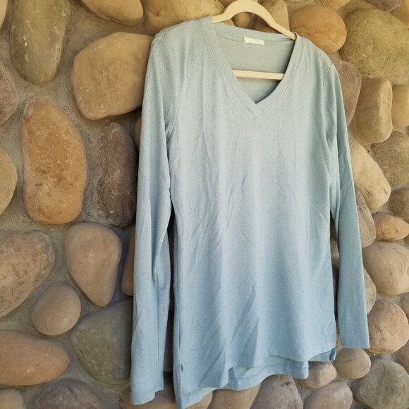 Matty M Light Blue V-Neck Sweater - Picture 5 of 6